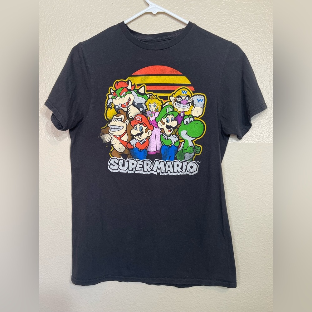 Super Mario Bros. Mens T Shirt Black Small Nintendo Donkey Kong
